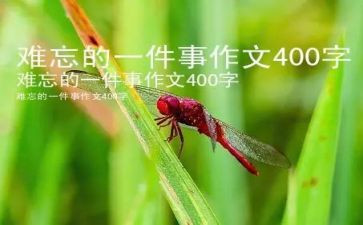 我最难忘的一件事400字作文7篇