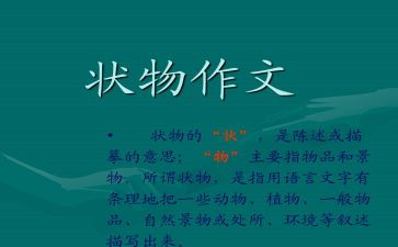 状物300字作文5篇